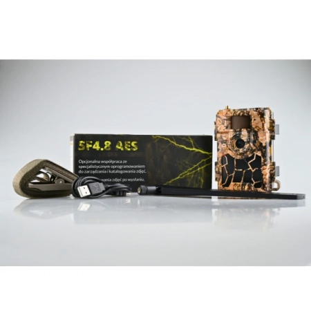 Zestaw Fotopułapka Kamera leśna SF4.8AES PL RODO 24 Mpx 4G LTE GSM + 8XAA + SD 32 GB + Karta SIM