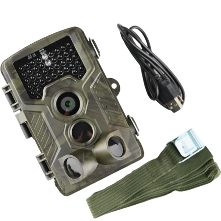 Zestaw Fotopułapka kamera leśna TOPHUNT HC800A FHD 42xIR 16MPX + Karta SD 32 GB +8xAA