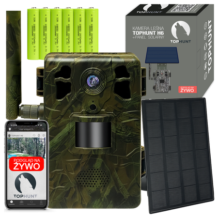 Kamera leśna fotopułapka TopHunt 2.7K 4G LTE podgląd na żywo Dark Green