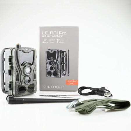 ZESTAW FOTOPUŁAPKA GSM HC-801PRO-4G LTE + 8XAA + SD 32GB + SIM