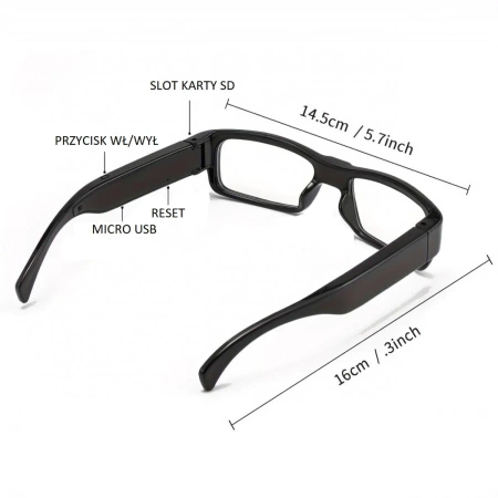 Okulary z Ukrytą Kamerą MK-G3000 HD