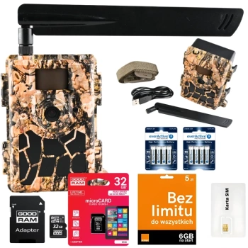 Zestaw Fotopułapka Kamera Leśna SF5.8CG 24Mpx Full-HD GSM 4G LTE + 8XAA + SD 32GB + SIM