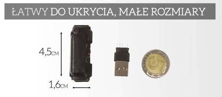 Dyktafon szpiegowski podsłuch dyskretny MKX mini 8GB 15h