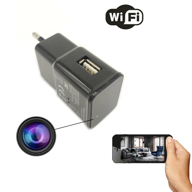 MINI KAMERA DYSKRETNA W ŁADOWARKA USB WIFI ZASILACZ M2